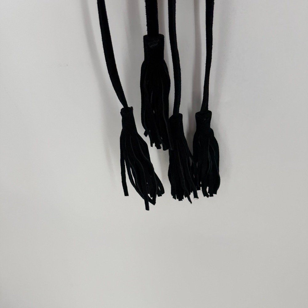 Maje Suede Wrap Belt Womens TU Black Studded Tassel Boho Western Designer NWT - Picture 4 of 8
